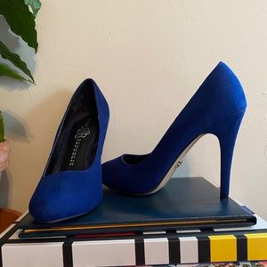Blue Velvet Rock & Republic Heels
